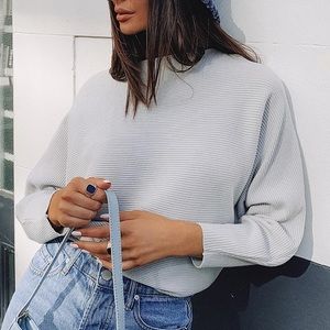 NEW Princess Polly Ribbed Grey Top